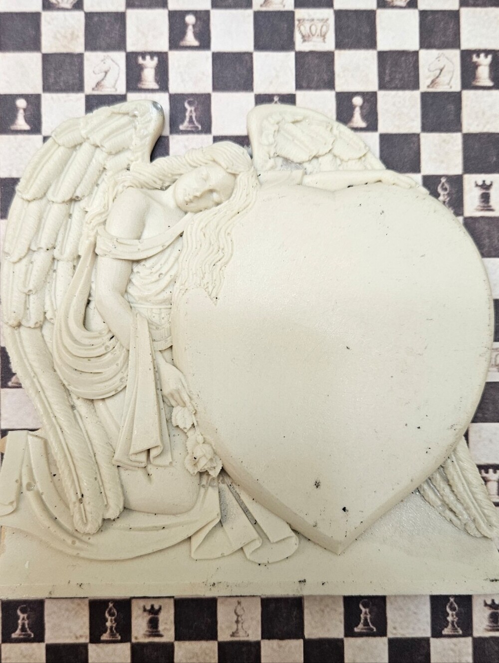Angel Leaning Over Heart Silicone Mold